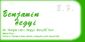 benjamin hegyi business card